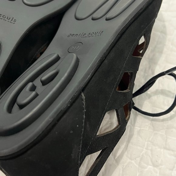 KENNETH COLE x Gentle Souls Black Lace-Up Sandals - Size 7 - NEW! - Picture 9 of 9